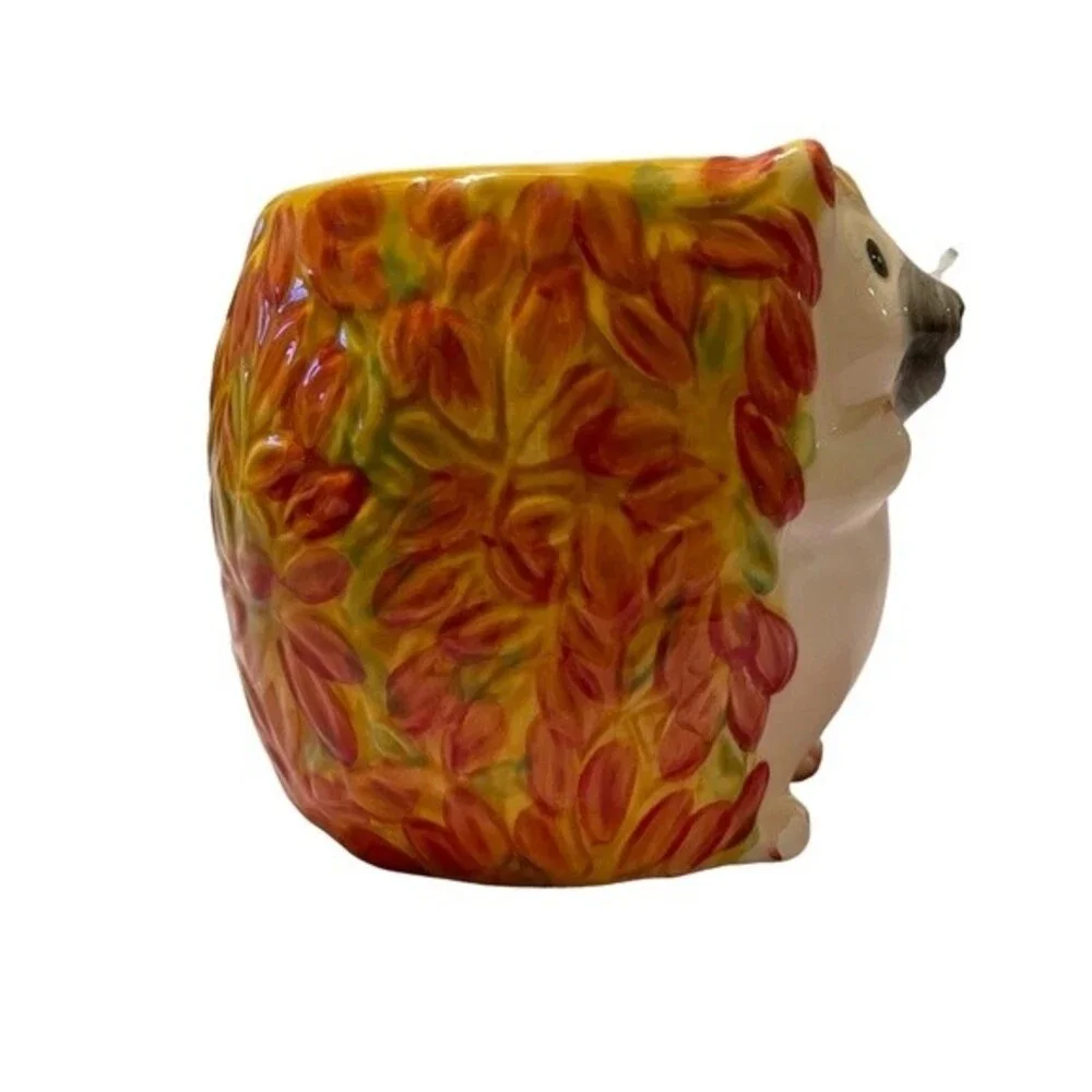 Pier 1 hedgehog handpainted dolomite mug nature animal cute morning tea coffee